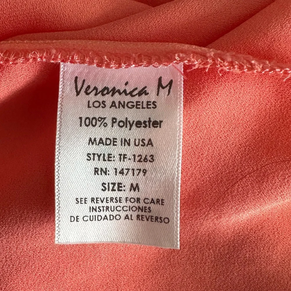 Veronica M | Coral Pink Flowy Camisole Tank Top | Double Strap | Size M - Picture 5 of 5